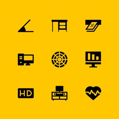 monitör simgesi kümesi. grafik tasarım ve web için Masaüstü, televizyon ve monitör vektör simge