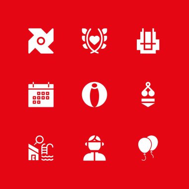 tatil Icon set. Endonezya, sırt çantası ve fırıldak vektör grafik tasarım ve web için simge