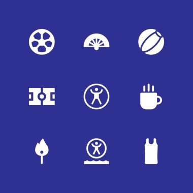 futbol Icon set. grafik tasarım ve web için plaj topu, fan ve futbol vektör simge