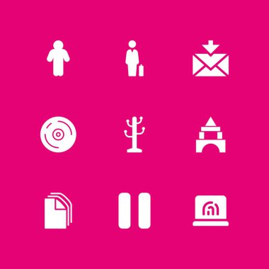 bilgisayar Icon set. grafik tasarım ve web için Pause, dosya ve e-posta vektör simge