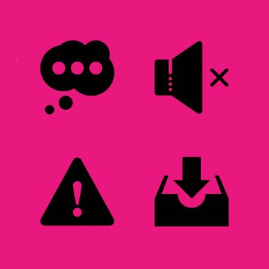 Internet simge seti. Sohbet kabarcık ile gelen kutusu ve uyarı vektör grafik tasarım ve web için simgeleri