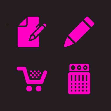 İş Icon set. Vektör düzenleme ile hoparlör ve alışveriş sepeti simgeleri grafik tasarım ve web için