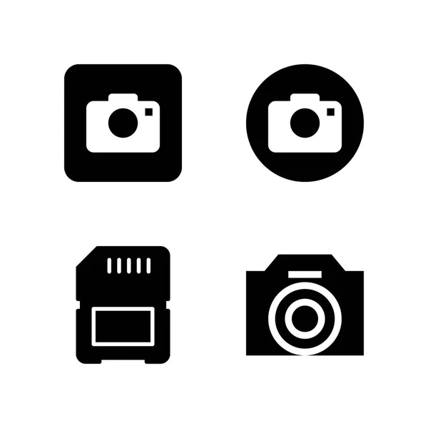 Conjunto Iconos Flash Con Cámara Fotos Iconos Vectores Tarjetas Para — Archivo Imágenes Vectoriales