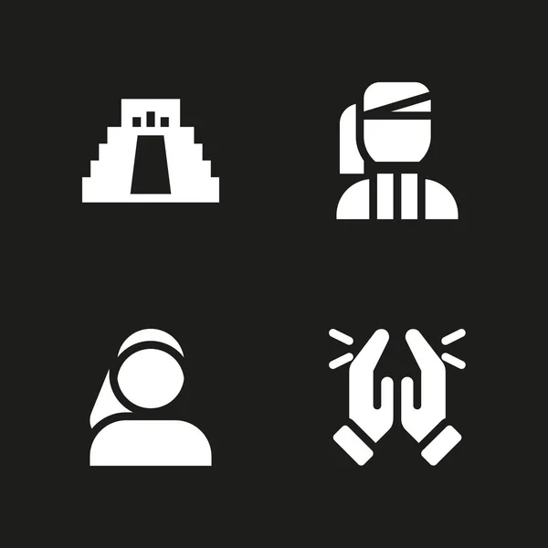 Religion Icon Set Israeli Prayer Armenian Vector Icon Graphic Design — Stock Vector