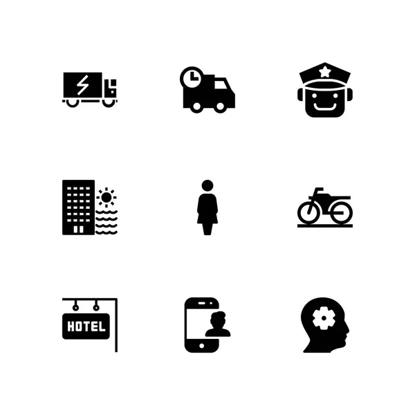 Persoon Pictogramserie Piloot Leverings Motorfiets Vector Pictogram Voor Grafisch Ontwerp — Stockvector