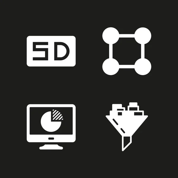 Icône Marketing Avec Des Icônes Vectorielles Conception Diagramme Secteurs Pour — Image vectorielle