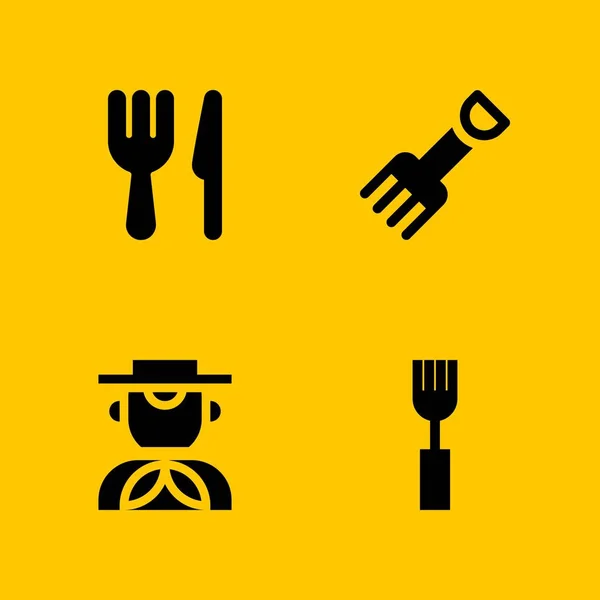 晚餐图标设置 用于图形设计和 Web 刀和意大利矢量图标 — 图库矢量图片
