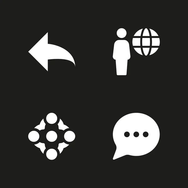 Bilgisayar Icon Set Grafik Tasarım Web Için Yanıt Sohbet Kullanıcı — Stok Vektör