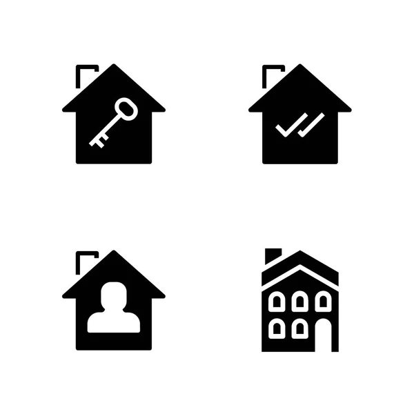 租用图标集 用于图形设计和 Web 的住宅矢量图标 — 图库矢量图片
