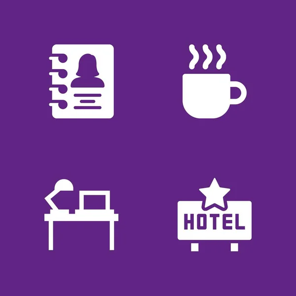 Kaffee Icon Set Vorhanden Kaffee Hotel Und Desktop Vektor Symbol — Stockvektor