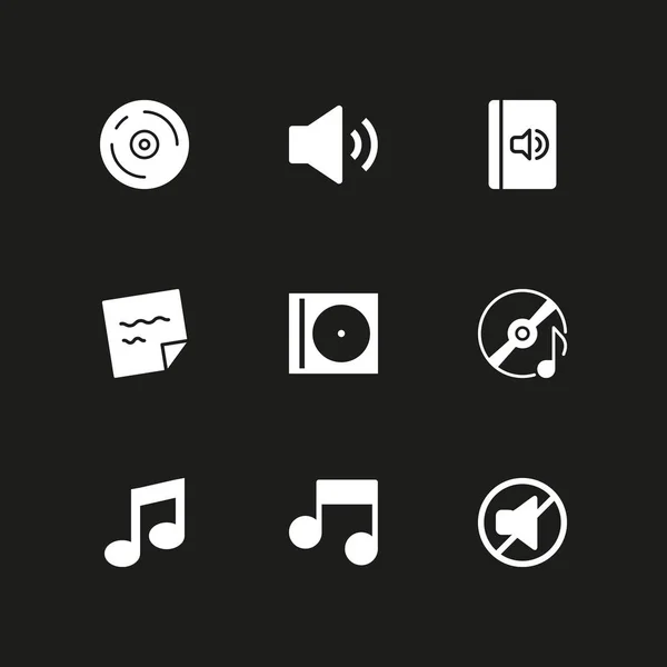 Музыкальных Иконок Немой Аудиокнигой Музыкальными Векторными Иллюстрациями Графического Дизайна Интернета — стоковый вектор