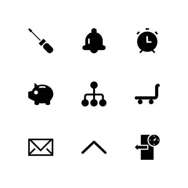 Button Icon Set Trolley Piggy Bank Arrow Vector Icon Graphic — Stock Vector
