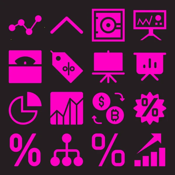 chart icon set. With line chart, up arrow and hierarchical structure  vector icons for graphic design and web