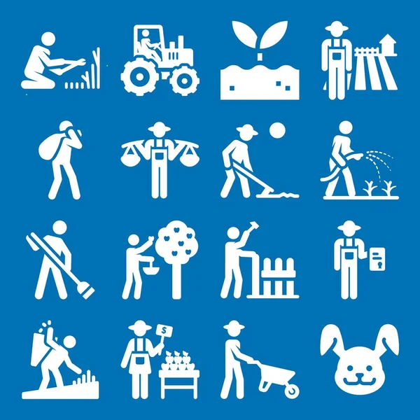 çiftlik Icon set. Çiftçi, çiftçi ve grafik tasarım ve web için çiftçi vektör simgeleri