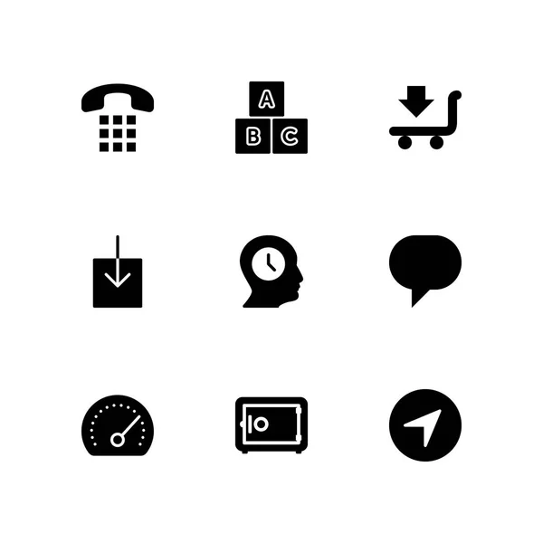 Conjunto Iconos Internet Tablero Instrumentos Perfil Bloques Icono Vectorial Para — Archivo Imágenes Vectoriales