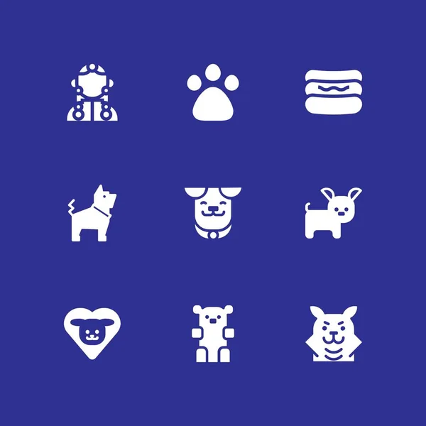 Dog Icon Set Dog Wolf Hot Dog Vector Icon Graphic — Stock Vector