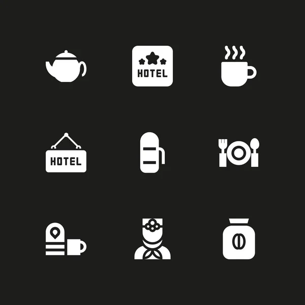 Kahve Icon Set Restoran Türk Grafik Tasarım Web Için Kahve — Stok Vektör
