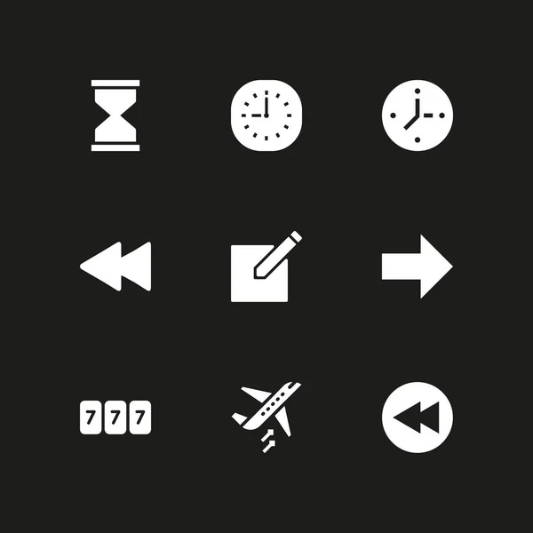 Time Icon Set Sand Clock Seven Rewind Vector Icon Graphic — Stock Vector