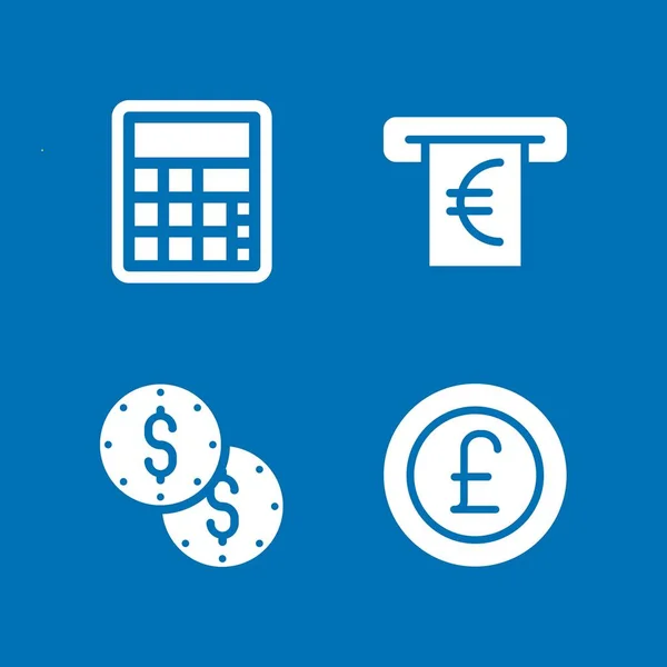 Money Icon Set Calculator Pound Sterling Atm Vector Icons Graphic — Stock Vector