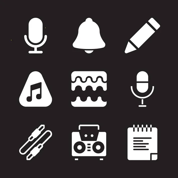 Sound Icon Set Notification Mic Radio Vector Icons Graphic Design — Stock Vector