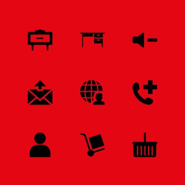 Internet simge seti. grafik tasarım ve web için birim, telefon ve arabası vektör simgesi