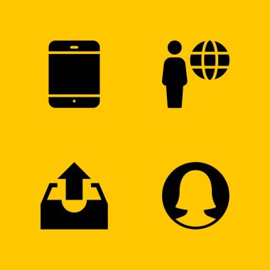 bilgisayar Icon set. iPad, Kullanıcı ve grafik tasarım ve web için vektör simge giden kutusu