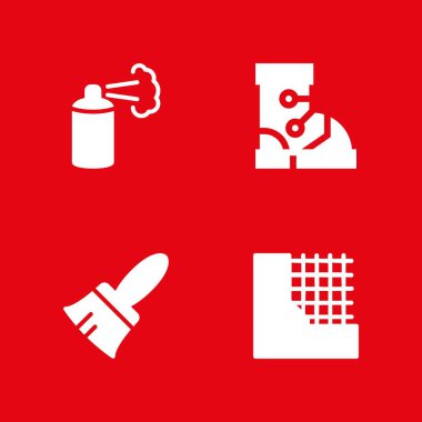 Grunge Icon set. sprey boya, boya fırçası ve vektör grafik tasarım için simge ve web önyükleme