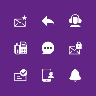 telefon Icon set. grafik tasarım ve web için tablet, e-posta ve sohbet vektör simge