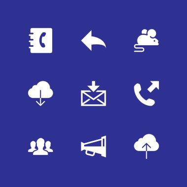 iletişim Icon set. grafik tasarım ve web için gündemi, megafon ve fare vektör simge