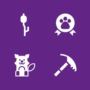 Kış Icon set. hatmi, kurt ve grafik tasarım ve web için buz baltası vektör simge