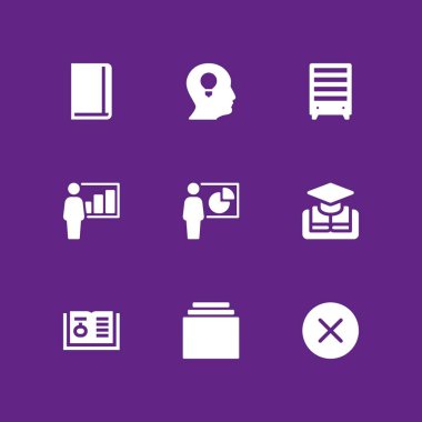 kitap simgesi seti. grafik tasarım için kitap, kitaplık ve defter vektör simgesini açın ve web