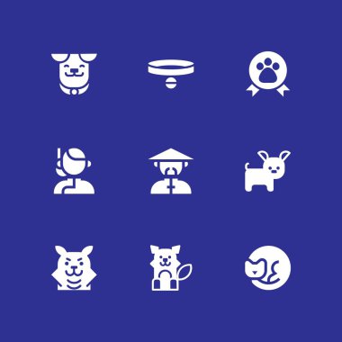 köpek Icon set. grafik tasarım ve web için kedi, kurt ve köpek vektör simge