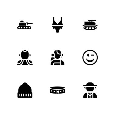 moda Icon set. yaka, wink ve grafik tasarım ve web için Endonezya vektör simge