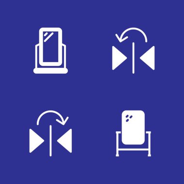 4 ayna simgesi ile grafik tasarım ve web için ayna vektör çizim seti