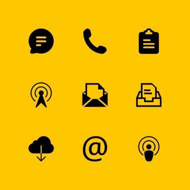 iletişim Icon set. grafik tasarım ve web için simge konuşma balonu ve telefon vektör