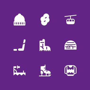 Kış Icon set. Kuru Erik, çizme ve grafik tasarım ve web için buz pateni vektör simge