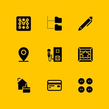 İş Icon set. grafik tasarım ve web için simge vektör şifre, kredi kartı ve düğmeleri