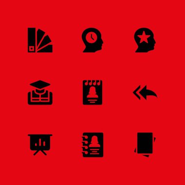 kitap simgesi seti. grafik tasarım için kitap, Gündem ve kağıt vektör simgesini açın ve web