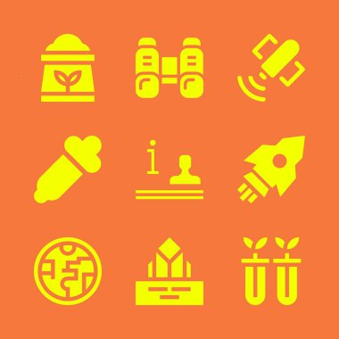 Bilim Icon set. Başlatılması ile bilim ve bilgi için grafik tasarım ve web simgeler vektör