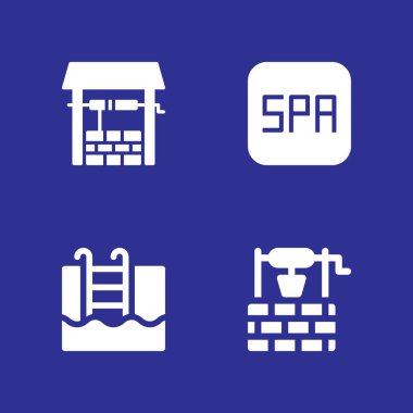 Spa Icon set. Spa, yüzme havuzu ve iyi grafik tasarım ve web için vektör simge
