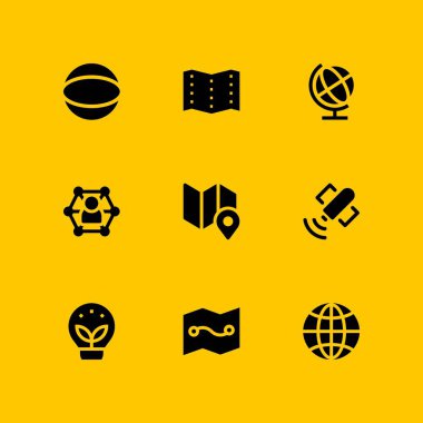 küre simge seti. uydu, küresel ve grafik tasarım ve web için ağ vektör simge