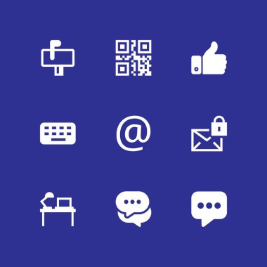 iletişim Icon set. gibi posta kutusu ve grafik tasarım ve web için vektör simge sohbet