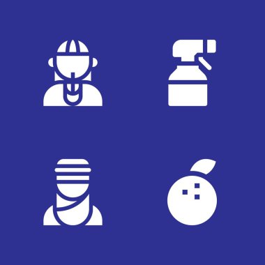 Doğa Icon set. Amazon, mandalina ve tuareg grafik tasarım ve web için simge vektör