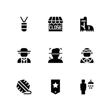 moda Icon set. grafik tasarım ve web için önyükleme, zulu ve mağaza vektör simgesi