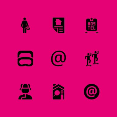 Çift Icon set. Müşteri, hostel ve grafik tasarım ve web için dalış vektör simge