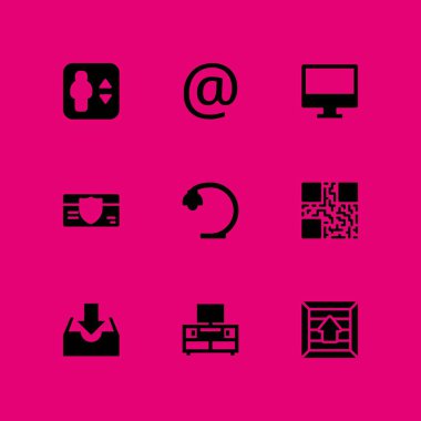 teknoloji Icon set. monitör, yönü ve grafik tasarım ve web için gelen kutusu vektör simge