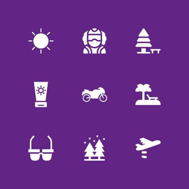 Güneş Icon set. Güneş kremi, Güneş ve plaj vektör grafik tasarım ve web için simge