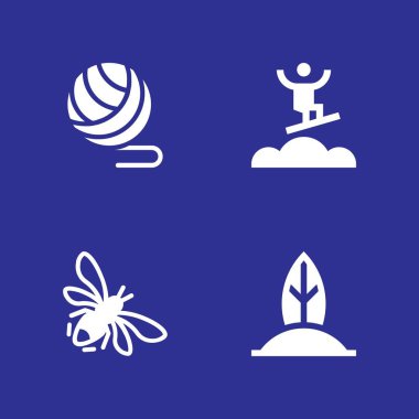 Logo simge seti. grafik tasarım ve web sörf, sörf ve arı vektör simgesi