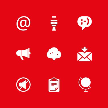 iletişim Icon set. sessiz, sohbet ve grafik tasarım ve web için vektör simge,
