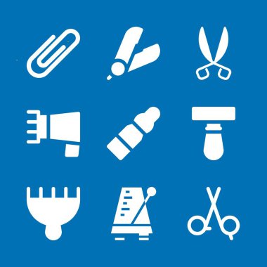 Aracı simge seti. Kuaför salonu ile vektör grafik tasarım ve web için simgeleri makas ve Kuaför Salonu